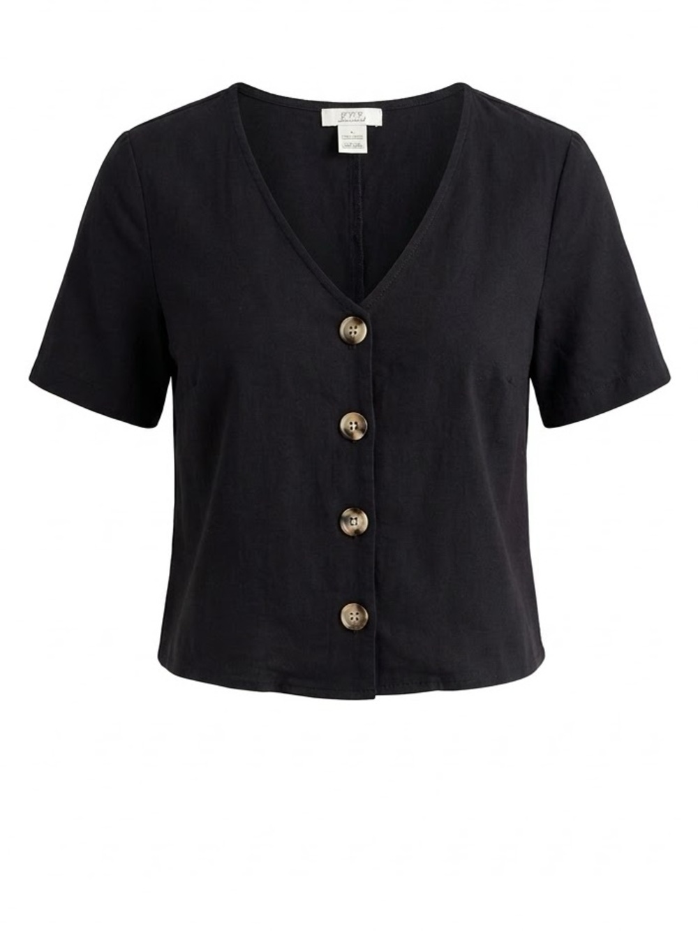 URBAN Sullen Romantics Black Button Front V-Neck Rayon Blouse S